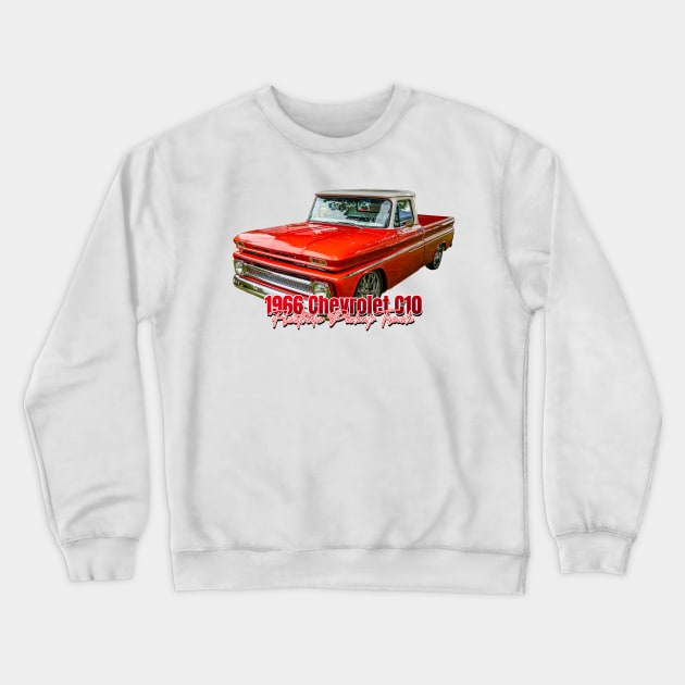 1966 Chevrolet C10 Fleetside Pickup Truck Crewneck Sweatshirt by Gestalt Imagery